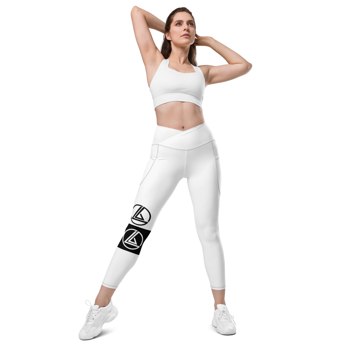 Crossover leggings with pockets