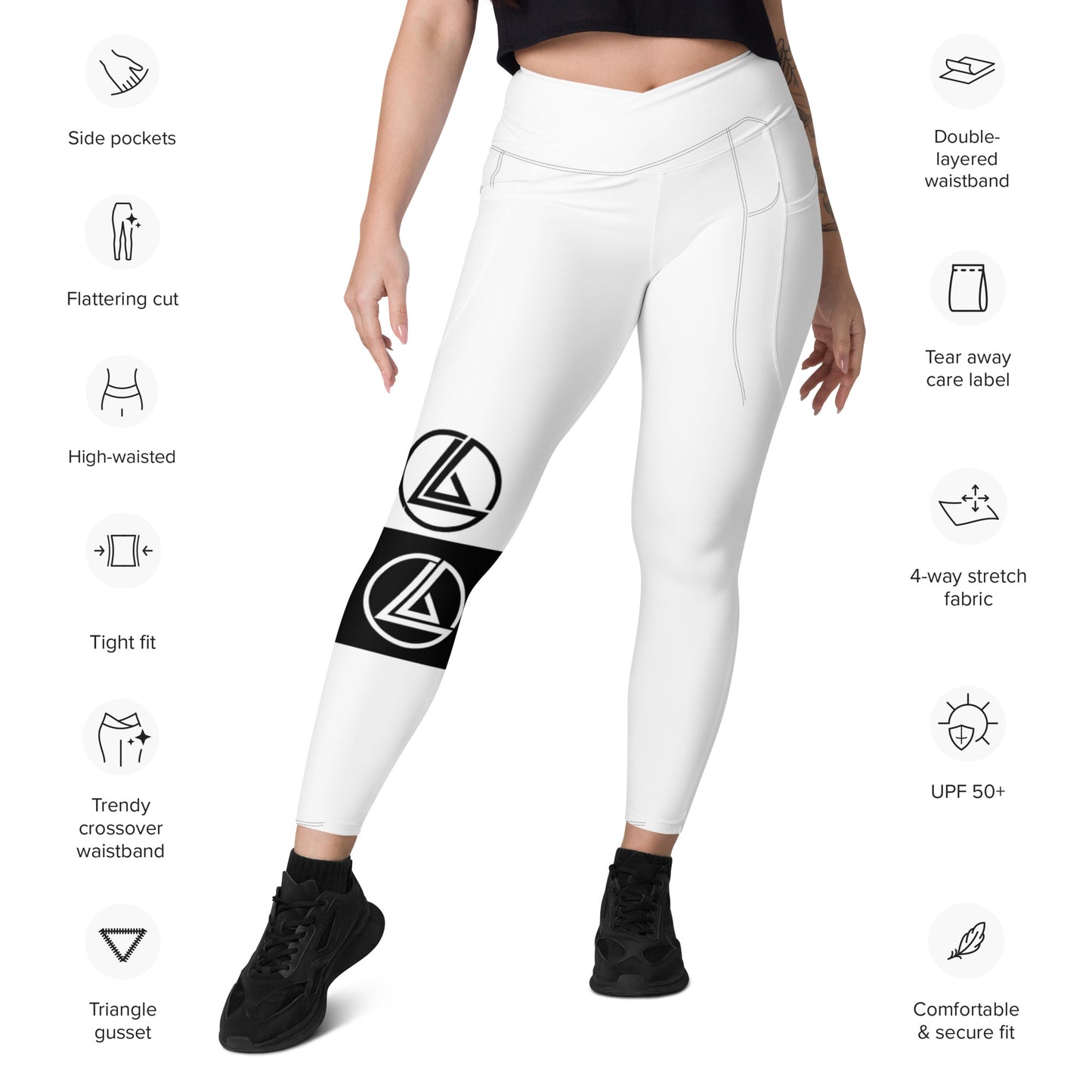 Crossover leggings with pockets