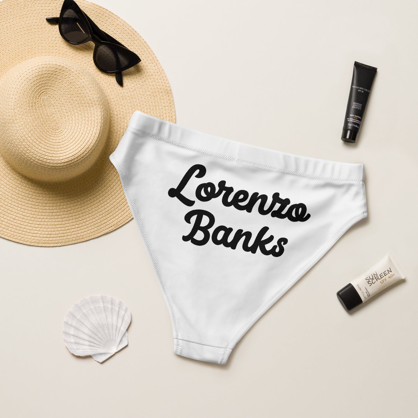 Recycled high-waisted bikini bottom