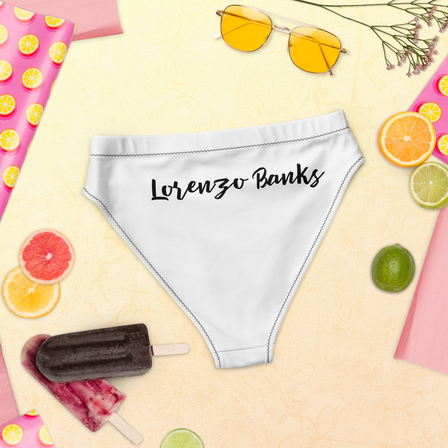 Recycled high-waisted bikini bottom