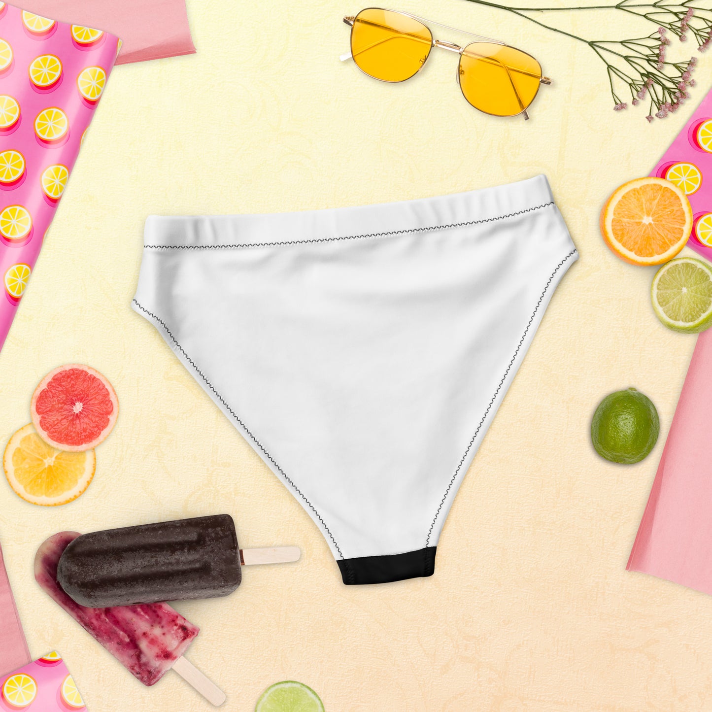 Recycled high-waisted bikini bottom