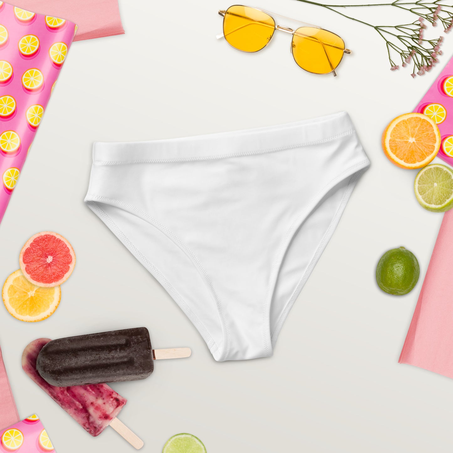 Recycled high-waisted bikini bottom