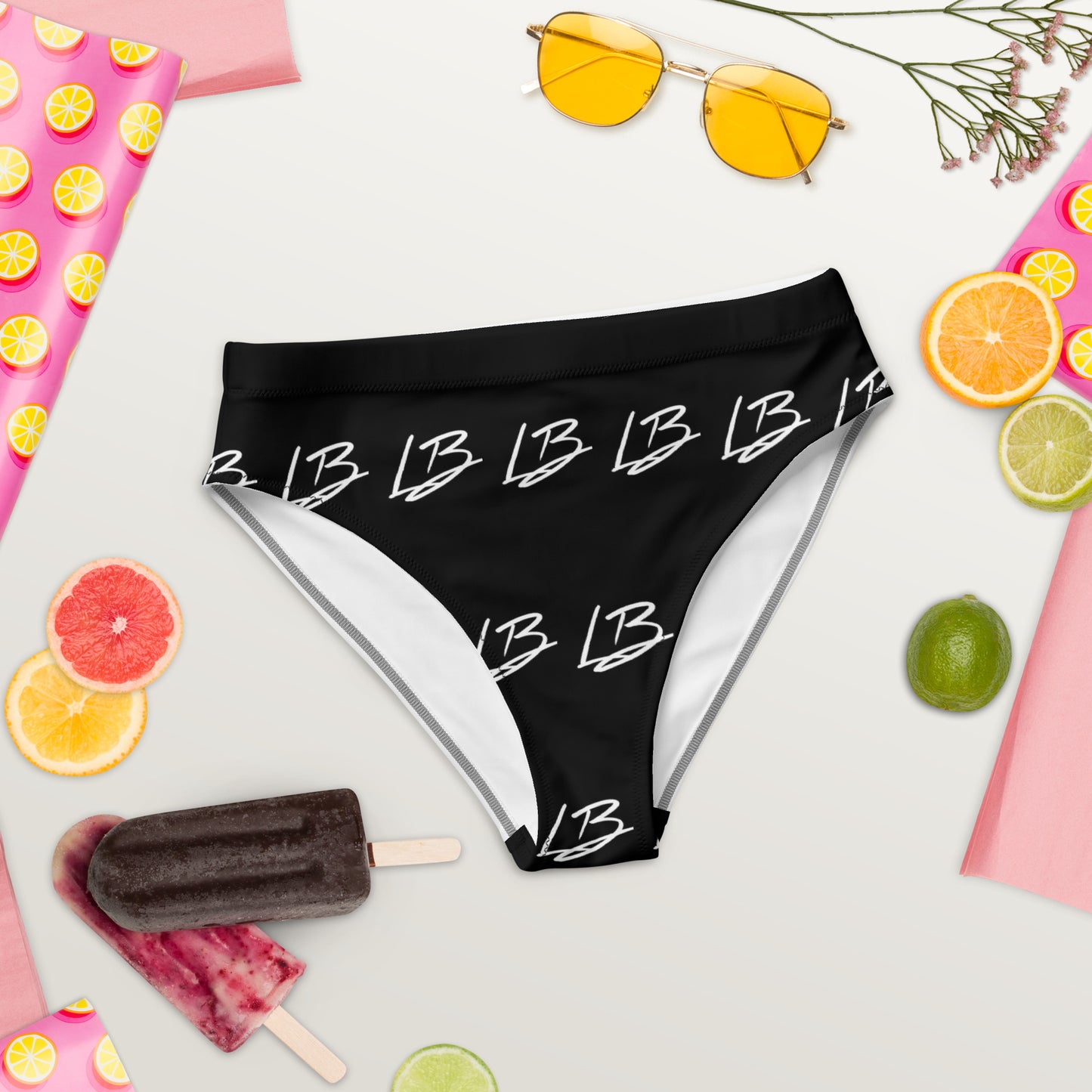 Recycled high-waisted bikini bottom