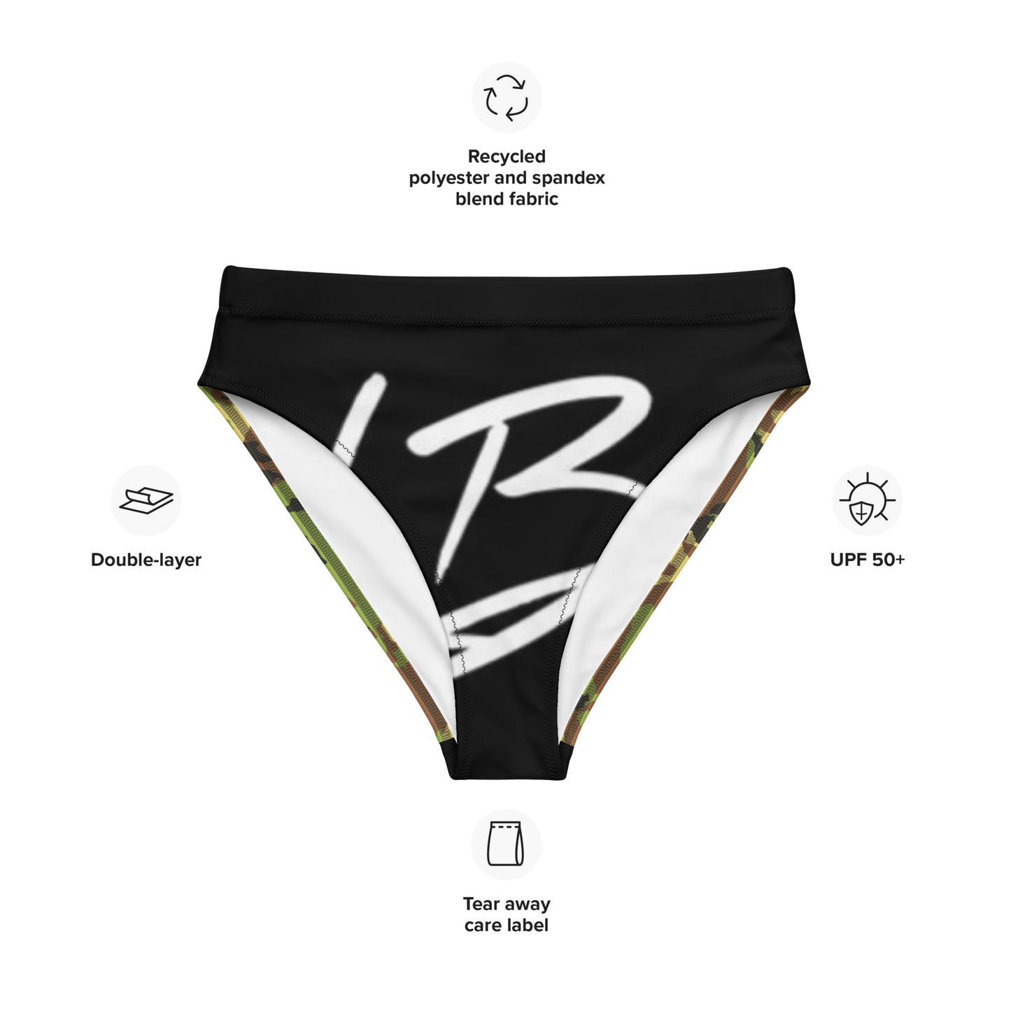 Recycled high-waisted bikini bottom