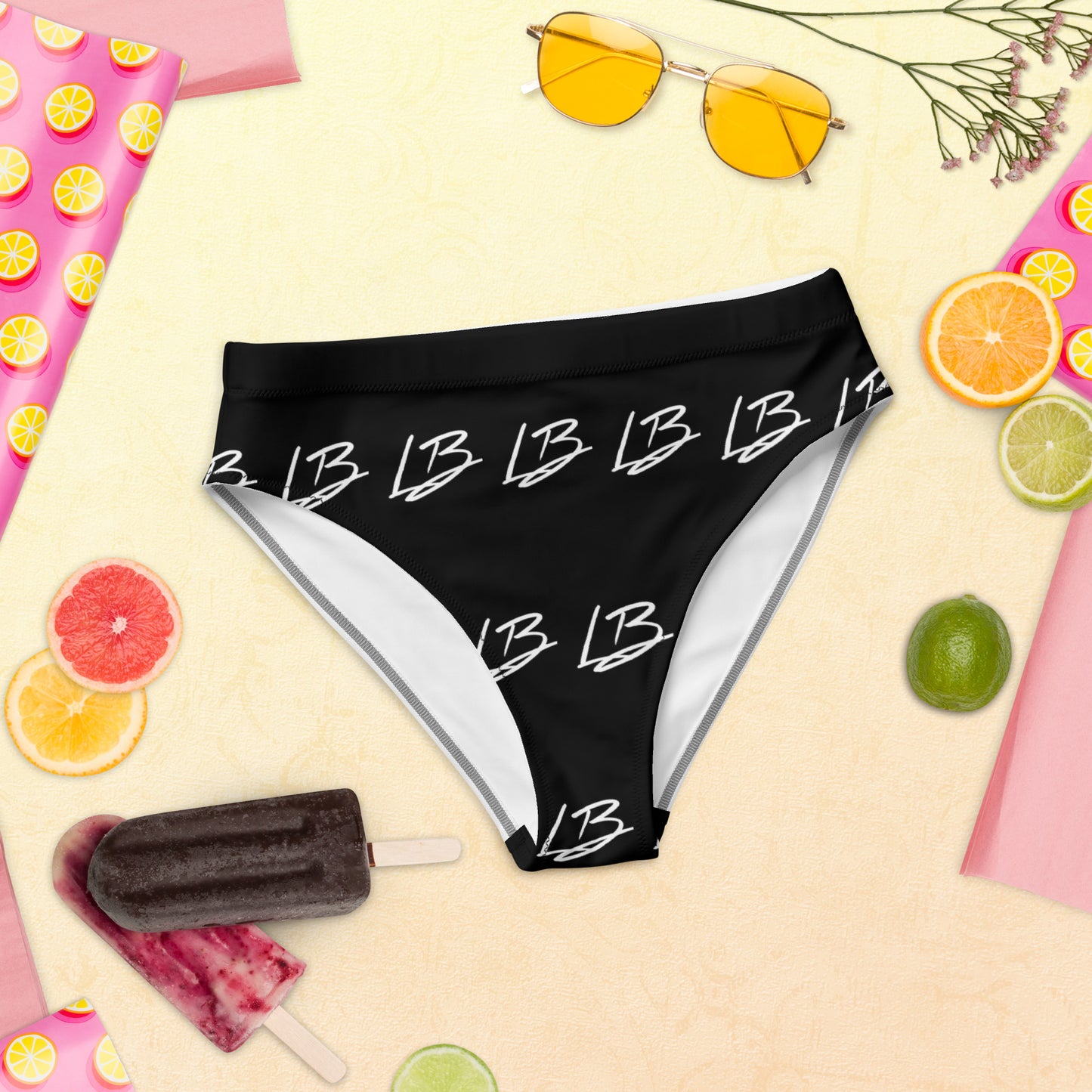 Recycled high-waisted bikini bottom
