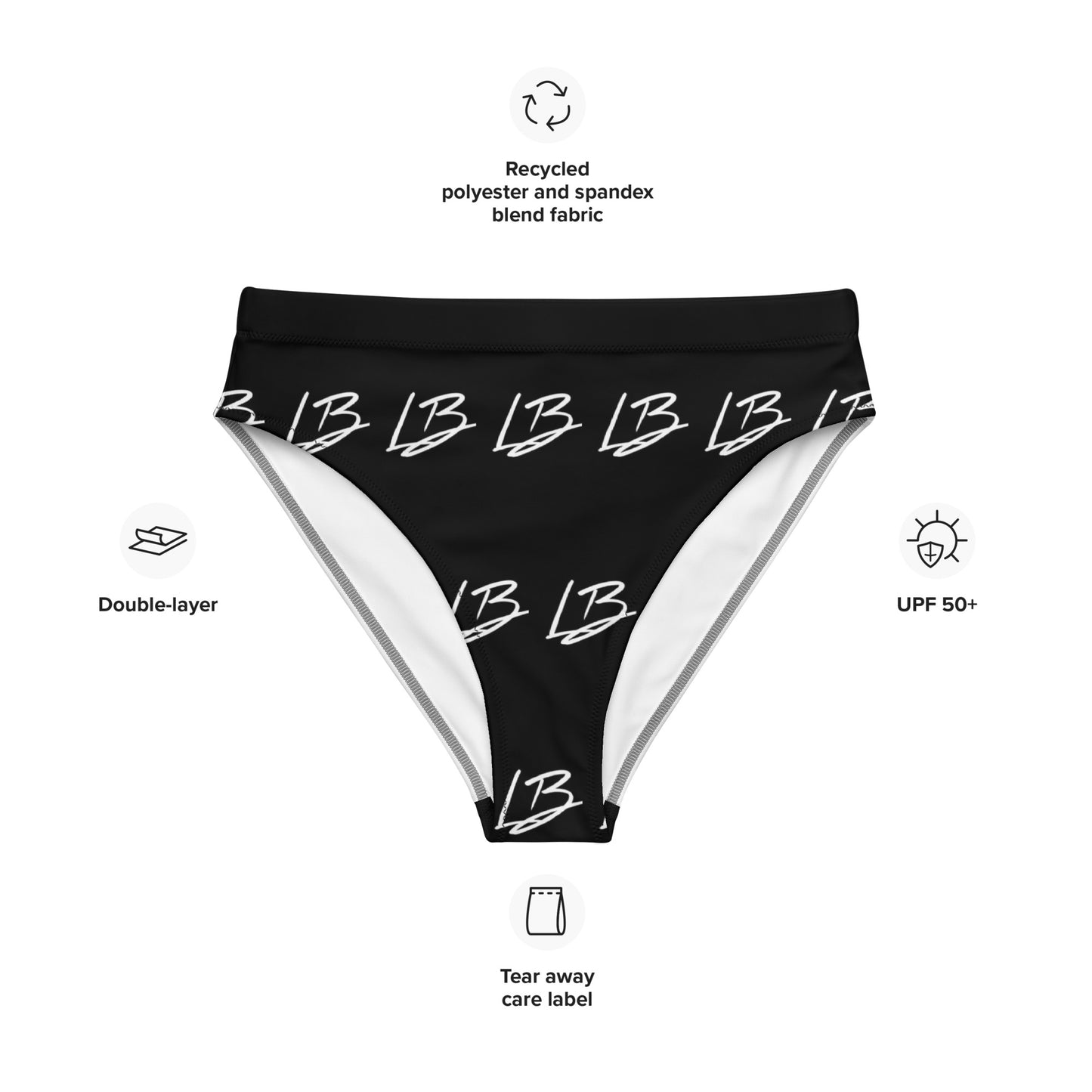 Recycled high-waisted bikini bottom
