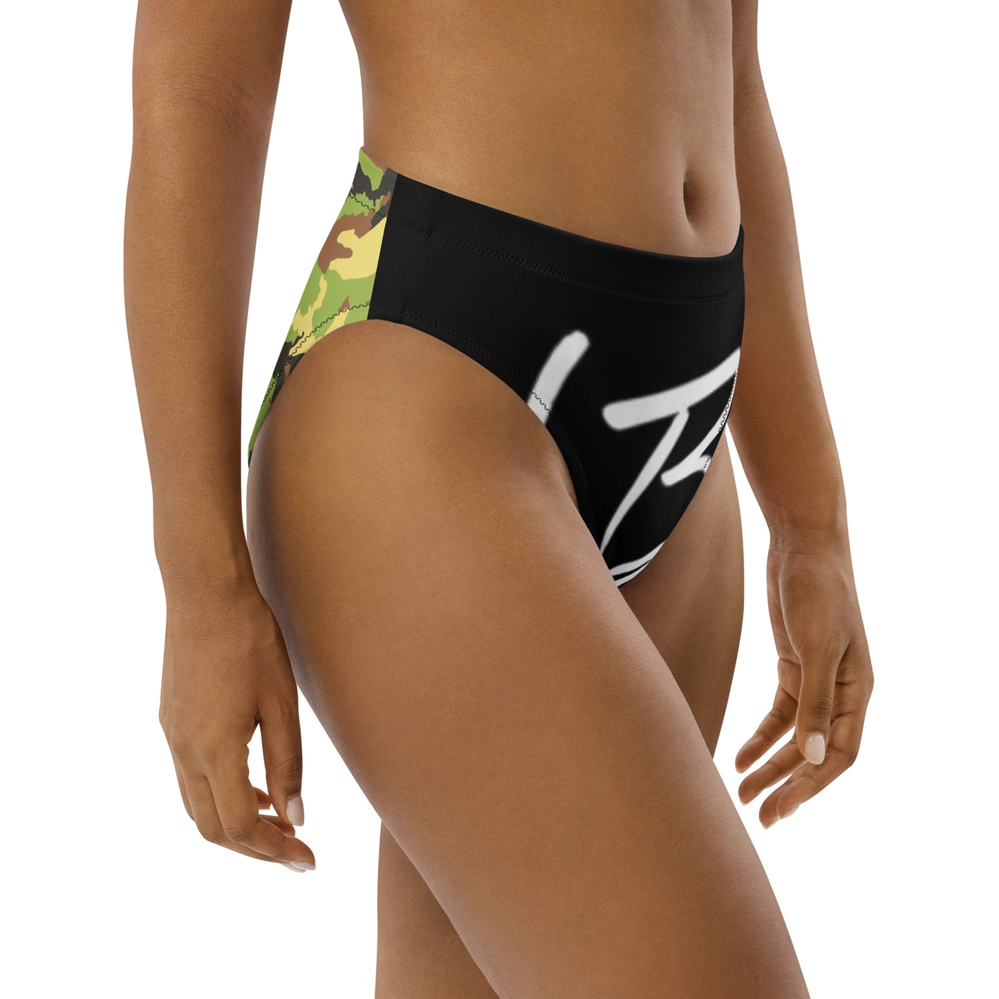 Recycled high-waisted bikini bottom