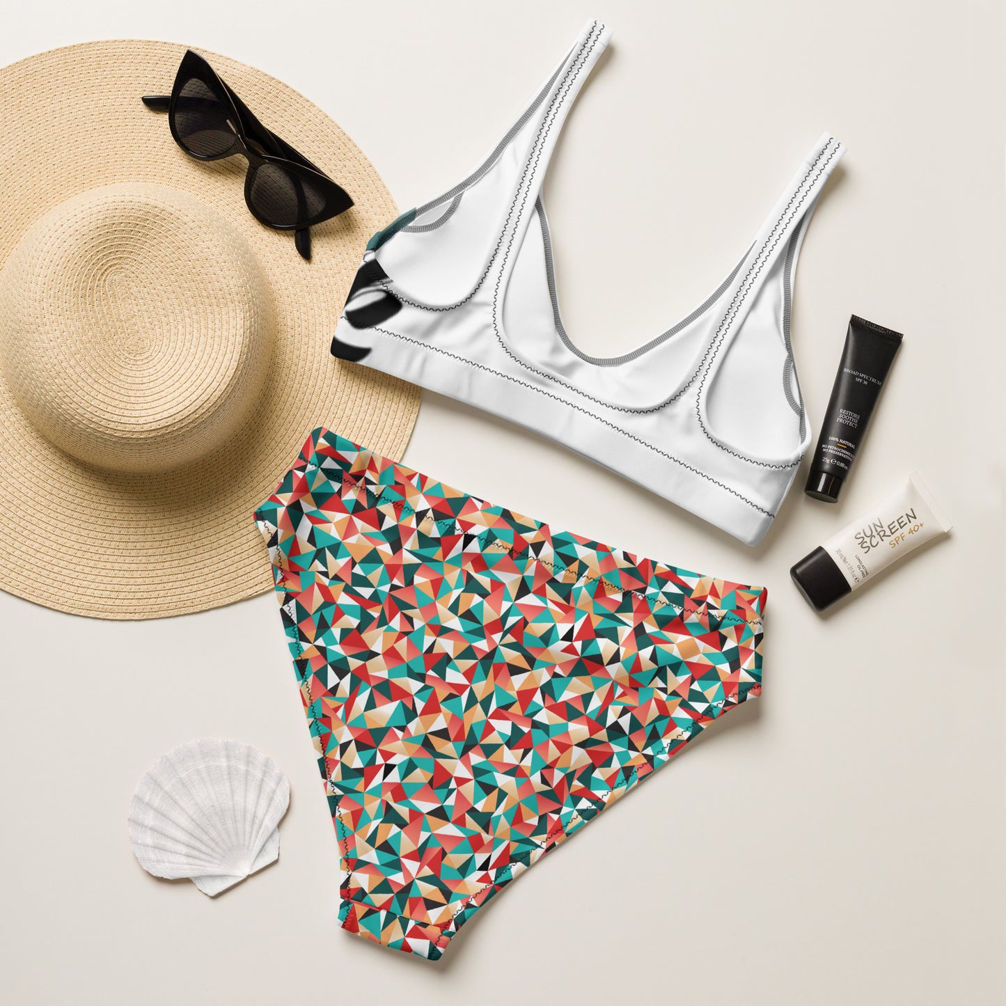 Recycled high-waisted bikini