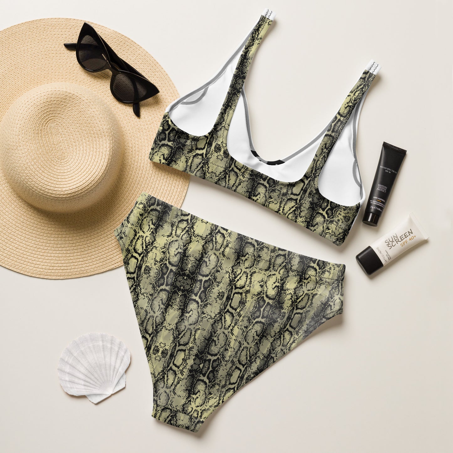 Recycled high-waisted bikini takee risks