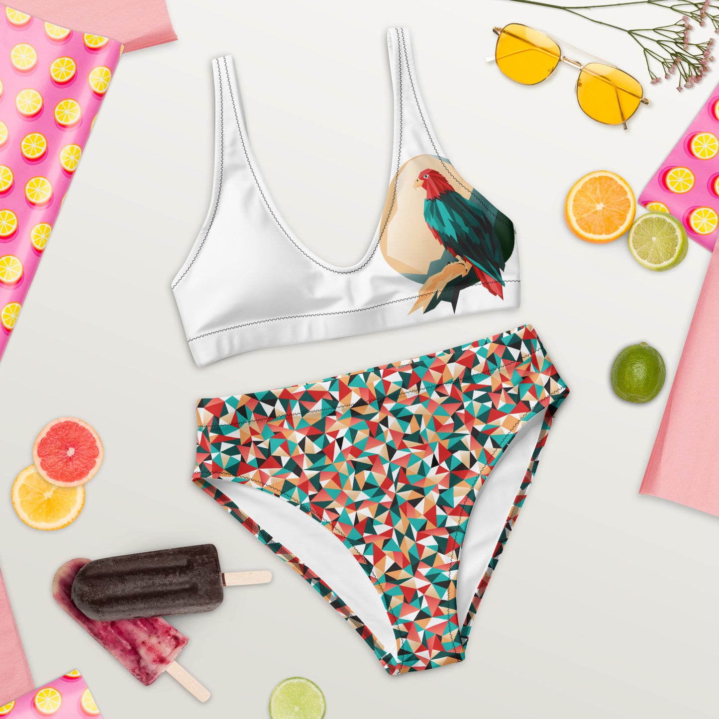 Recycled high-waisted bikini