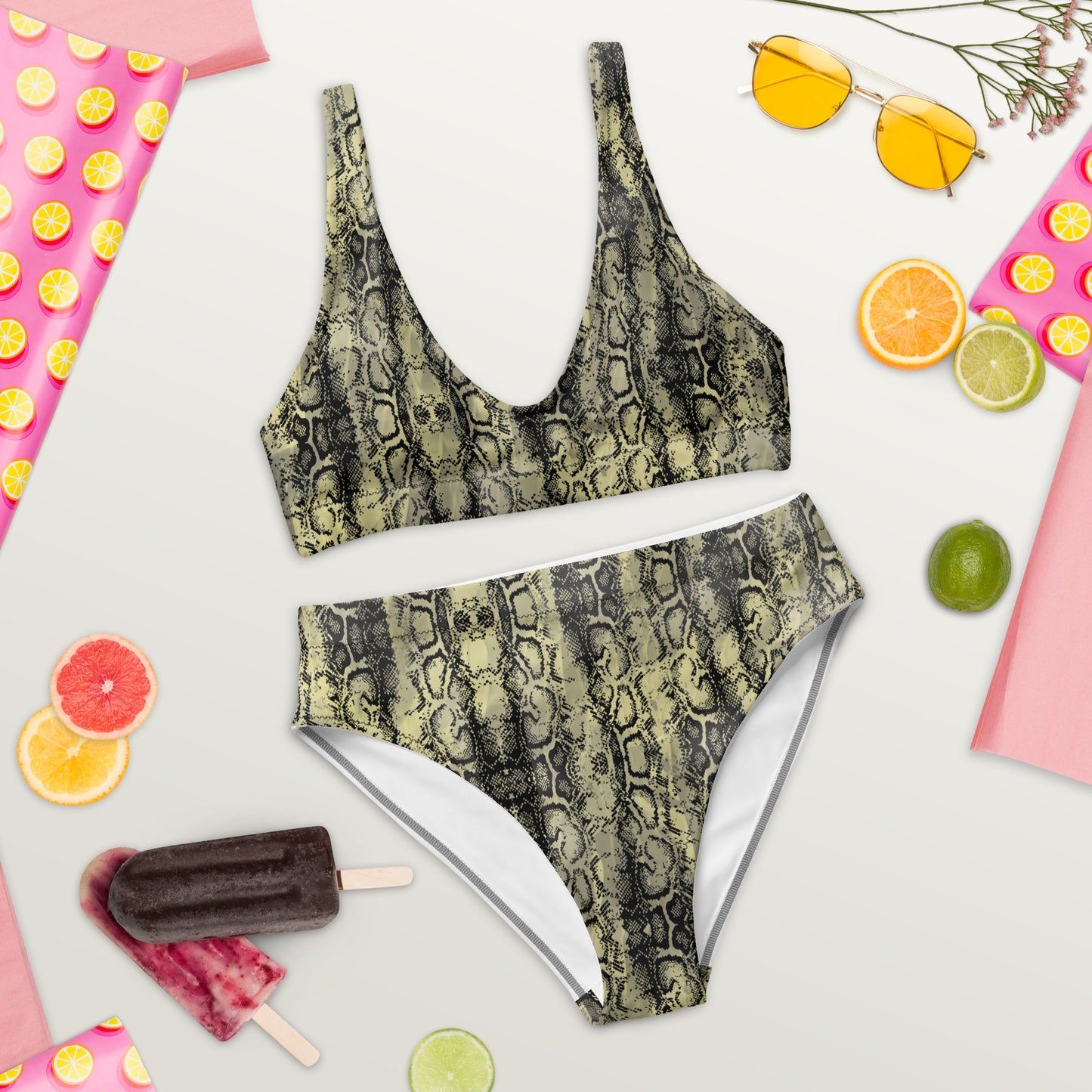 Recycled high-waisted bikini