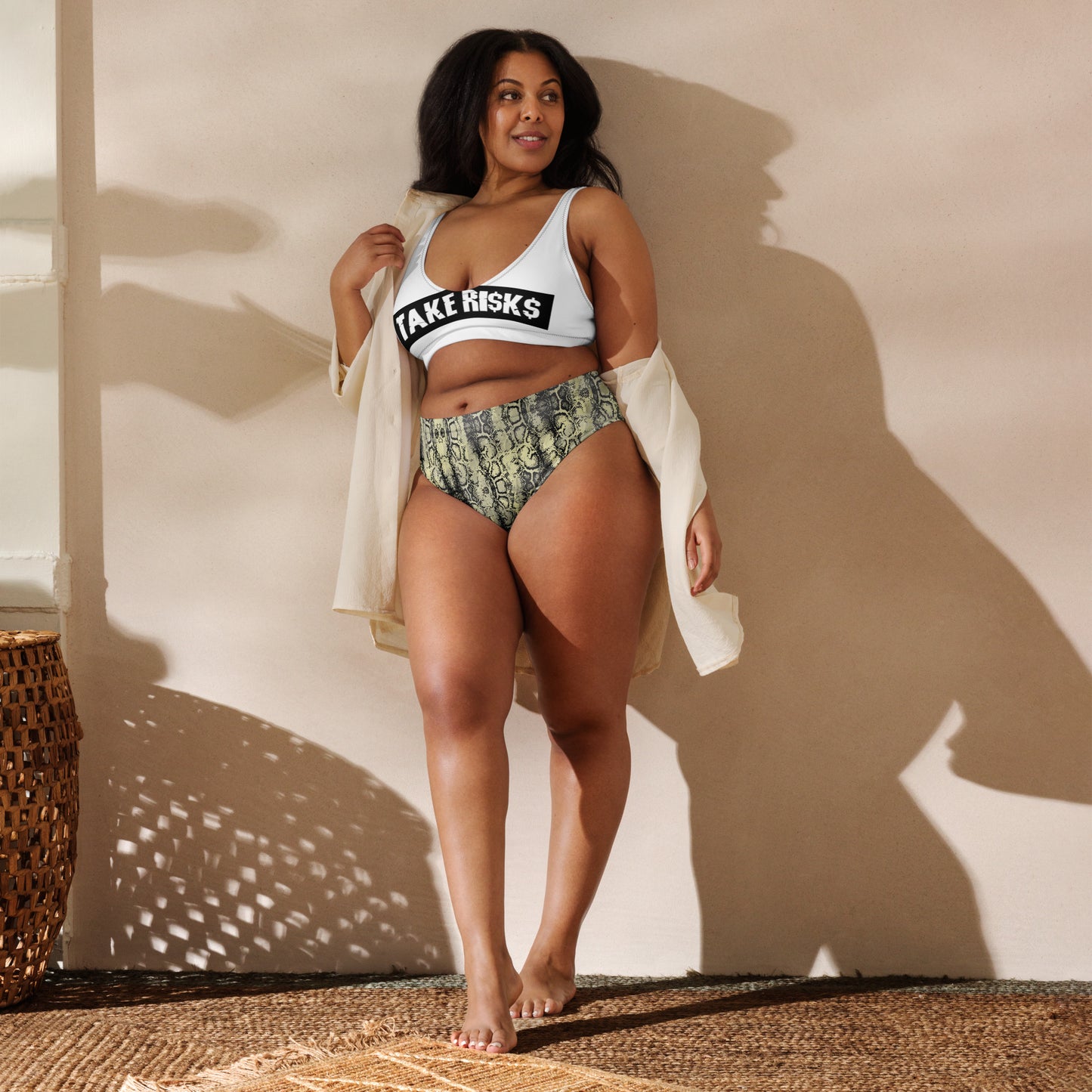 Recycled high-waisted bikini takee risks