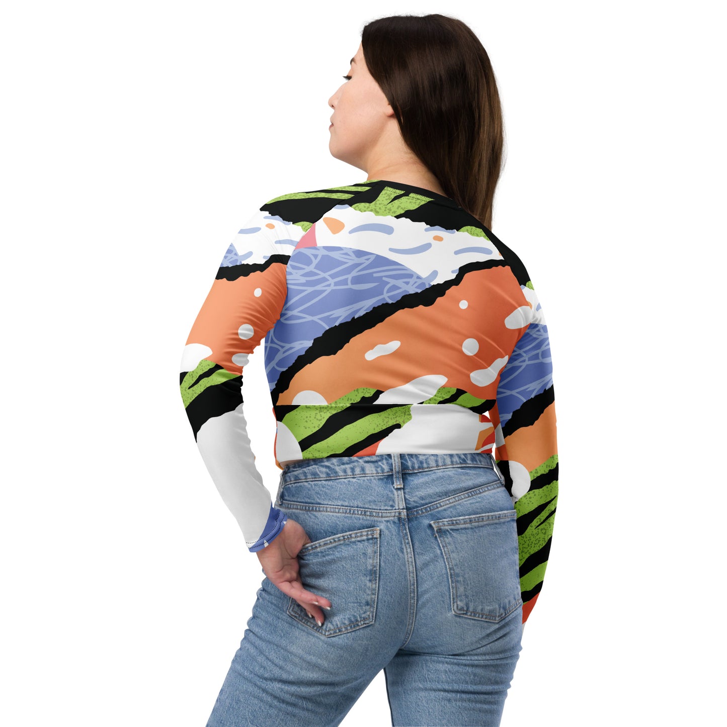 Recycled long-sleeve crop top