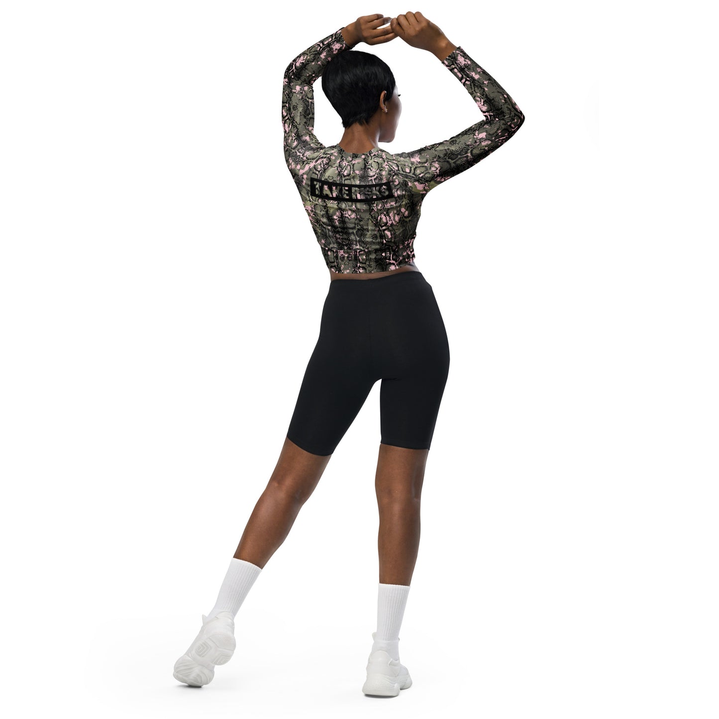 Recycled long-sleeve crop top