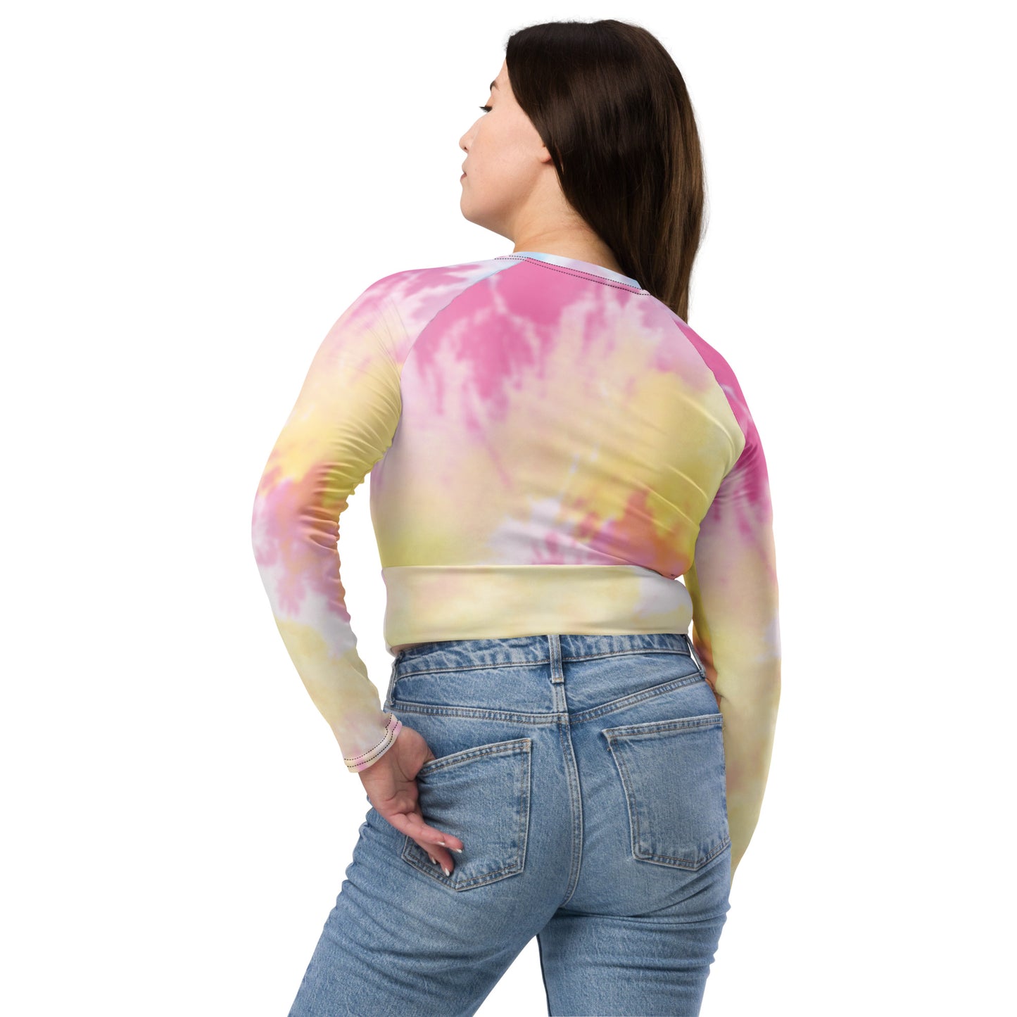 Recycled long-sleeve crop top