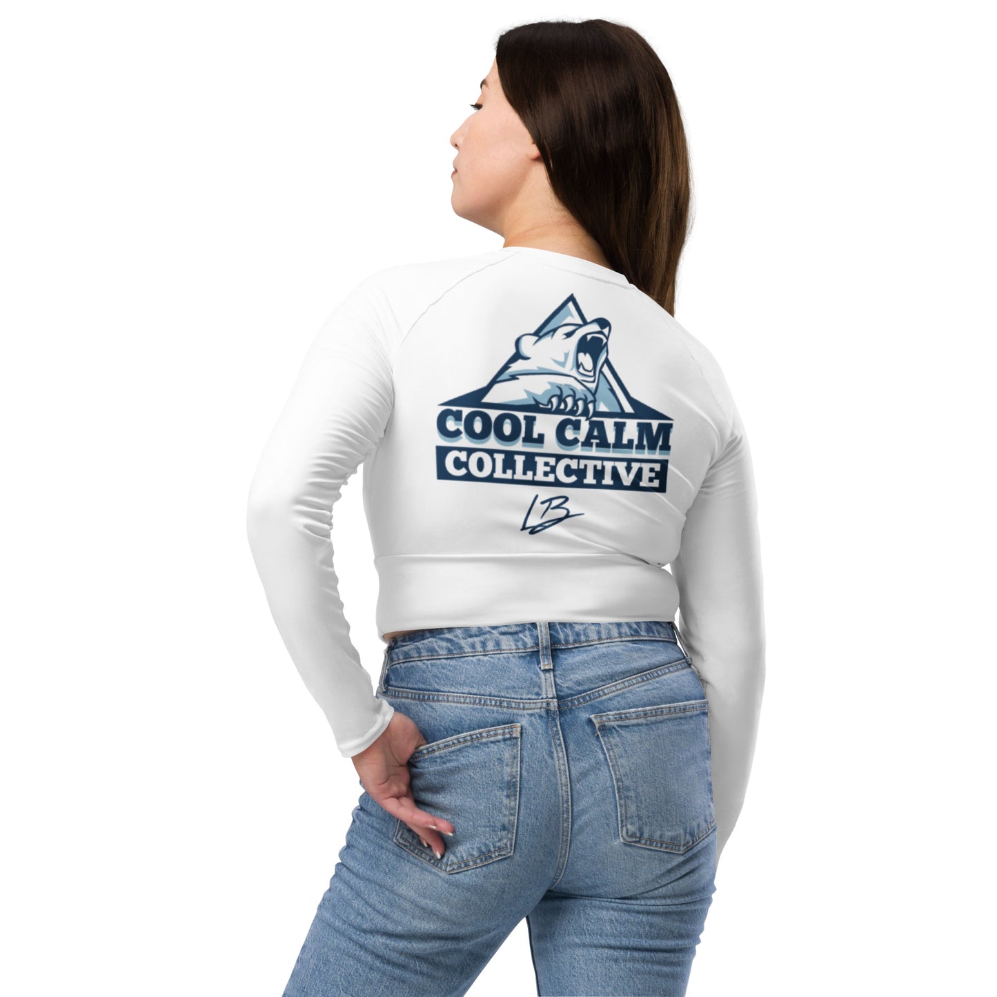 Recycled long-sleeve crop top
