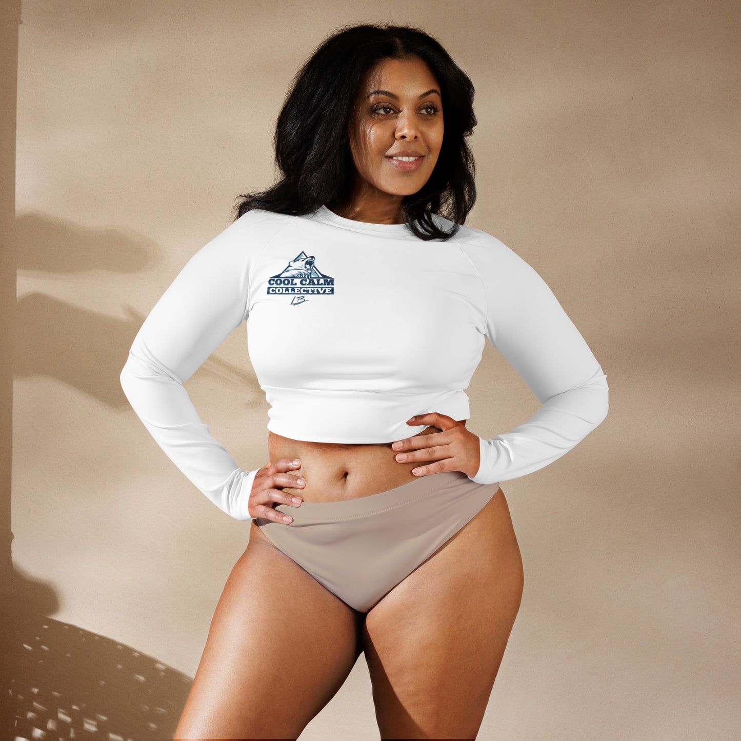 Recycled long-sleeve crop top