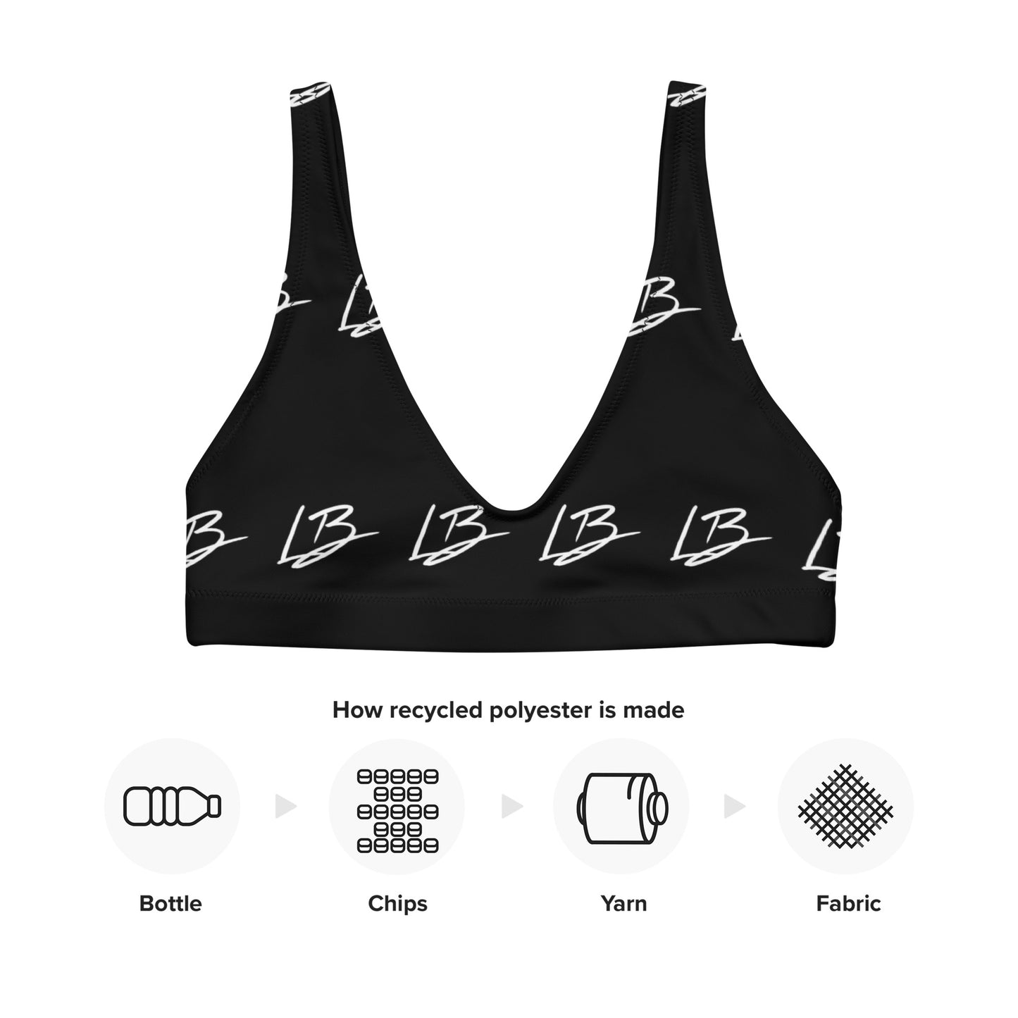 Recycled padded bikini top