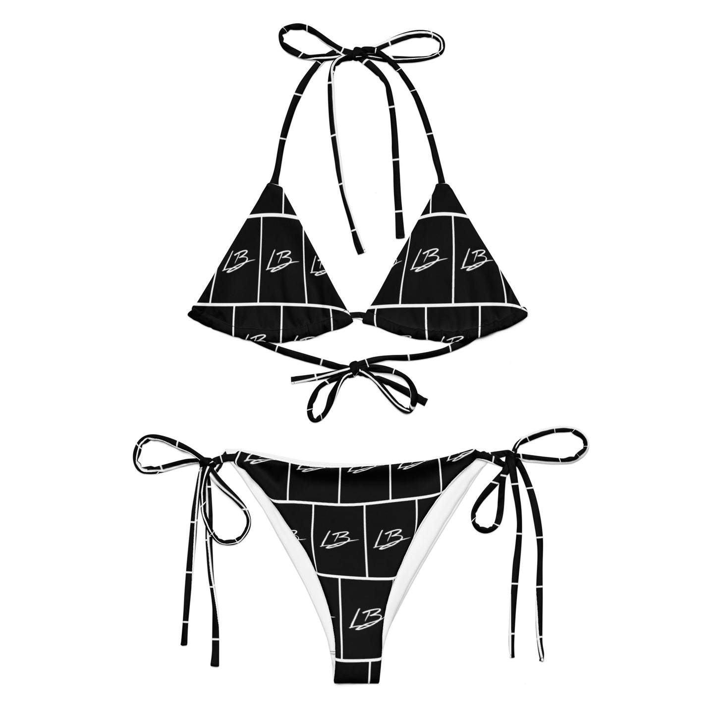 All-over print recycled string bikini