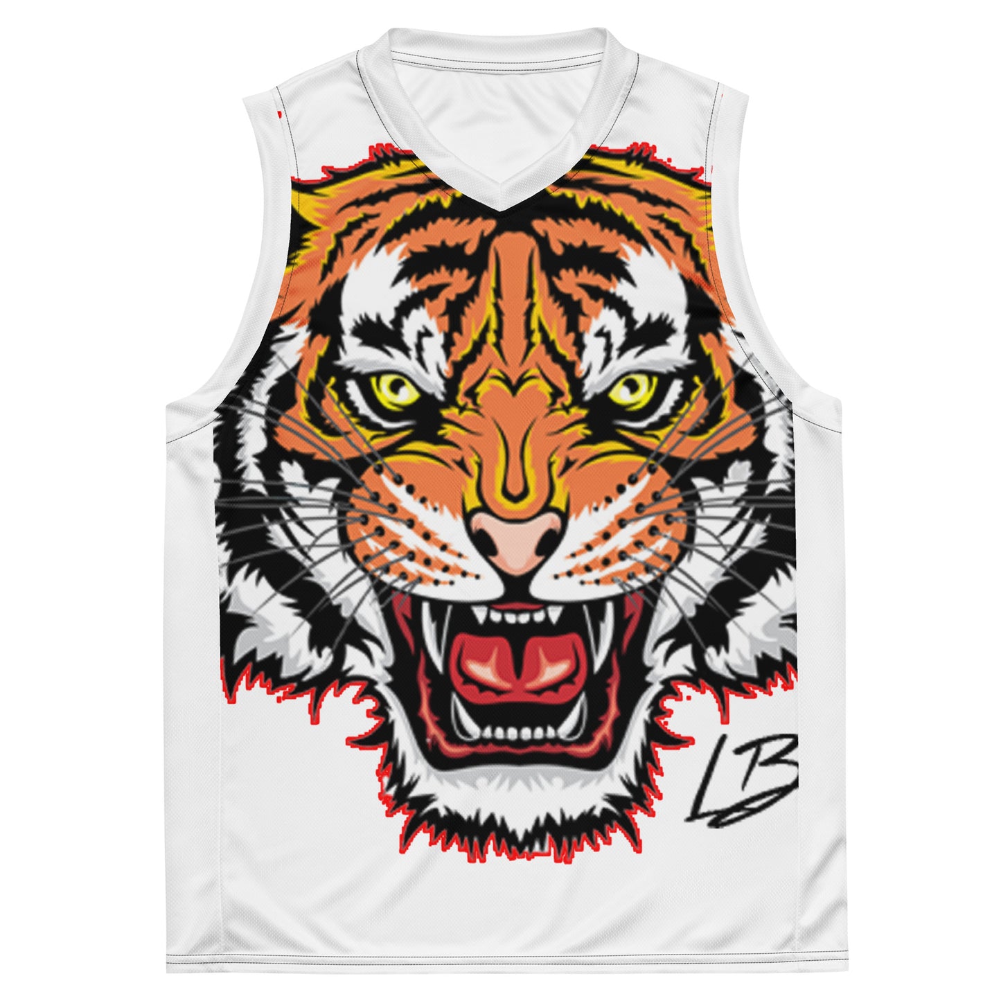Recycled unisex basketball jersey tiger big front