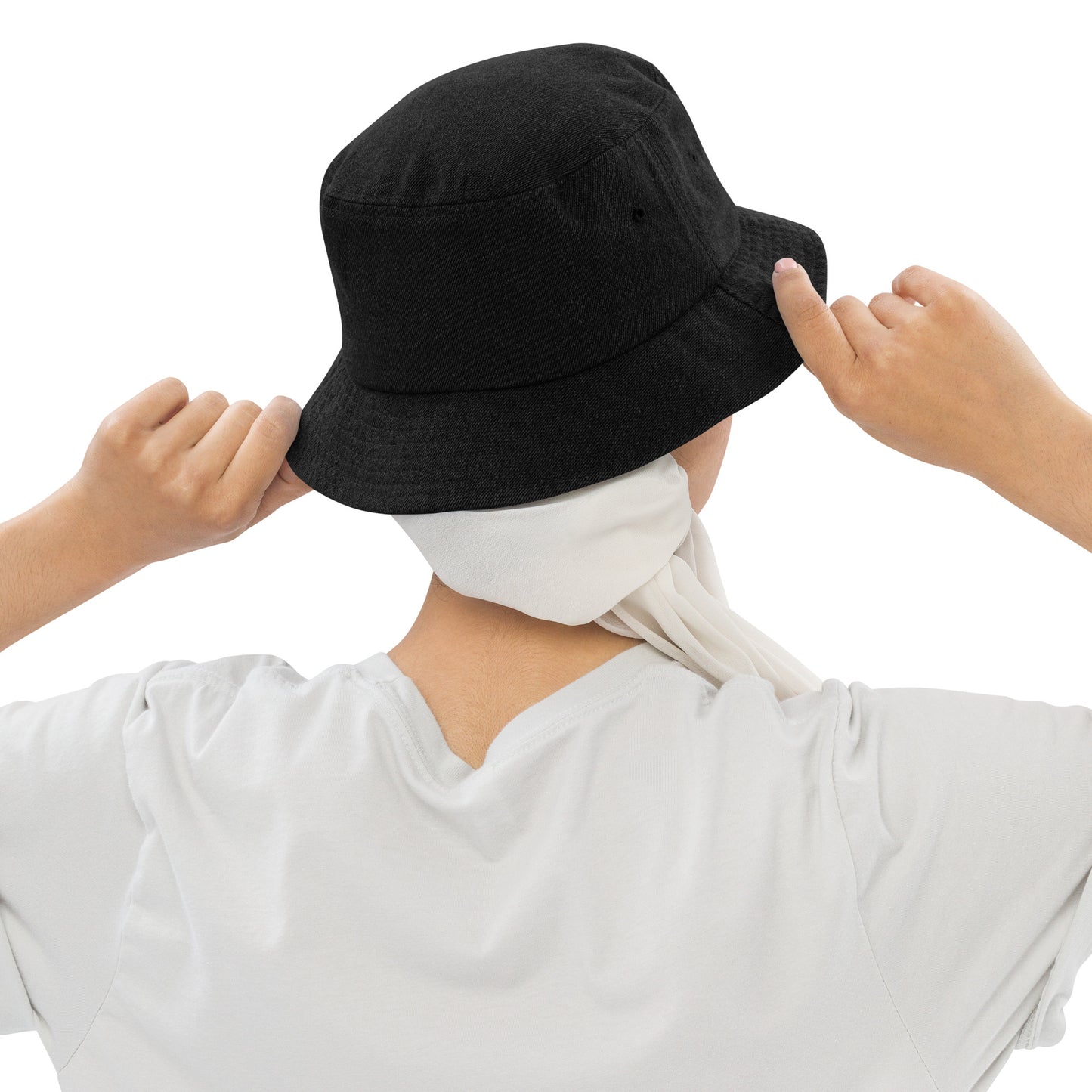 Denim bucket hat palm