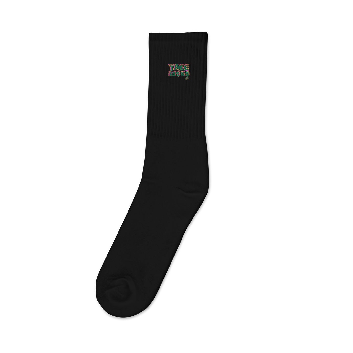 Embroidered socks take risks1