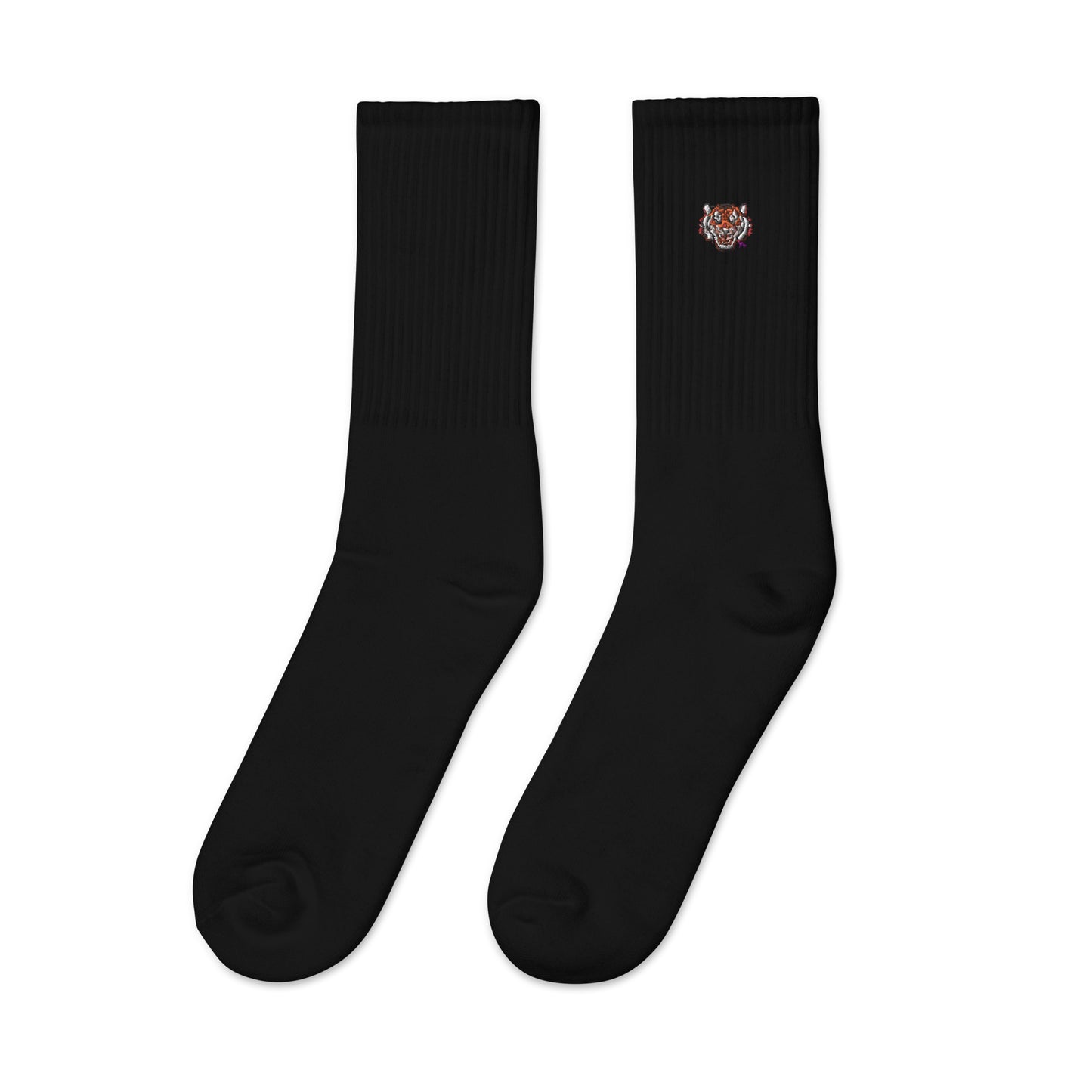 Embroidered socks tiger