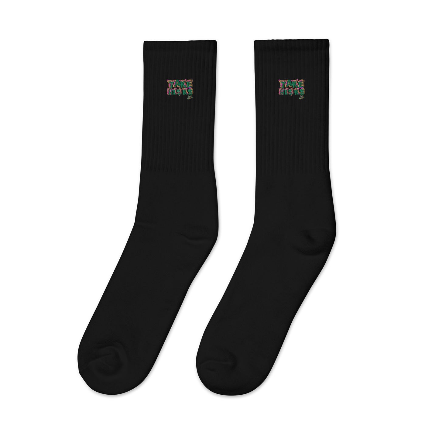 Embroidered socks take risks1