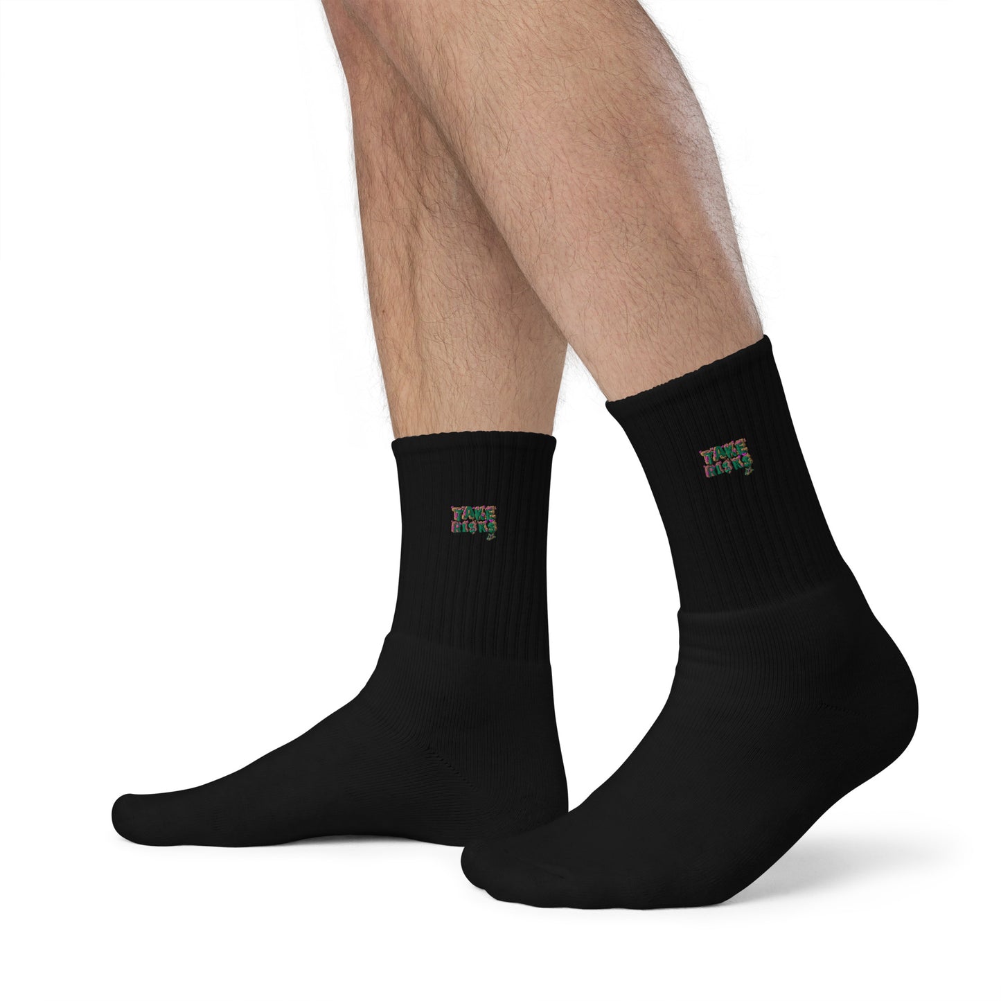 Embroidered socks take risks1