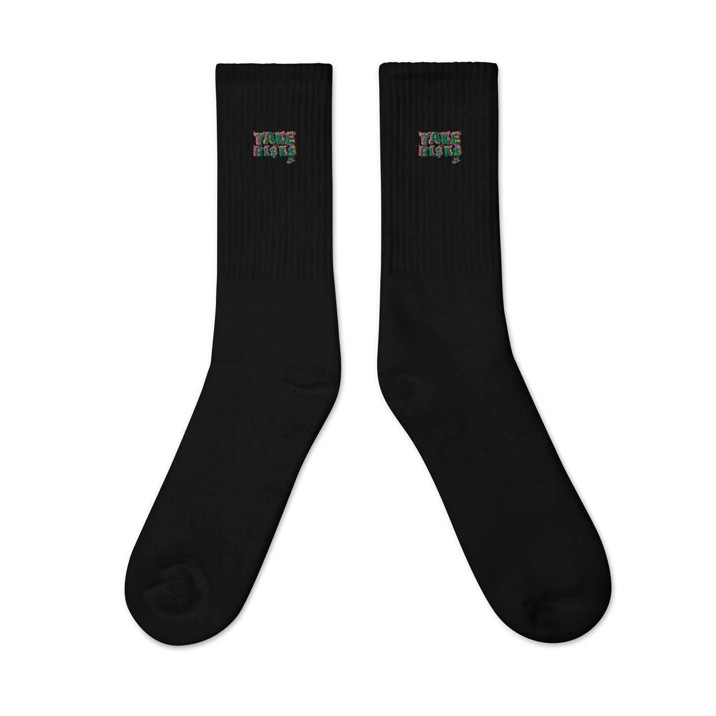 Embroidered socks take risks1