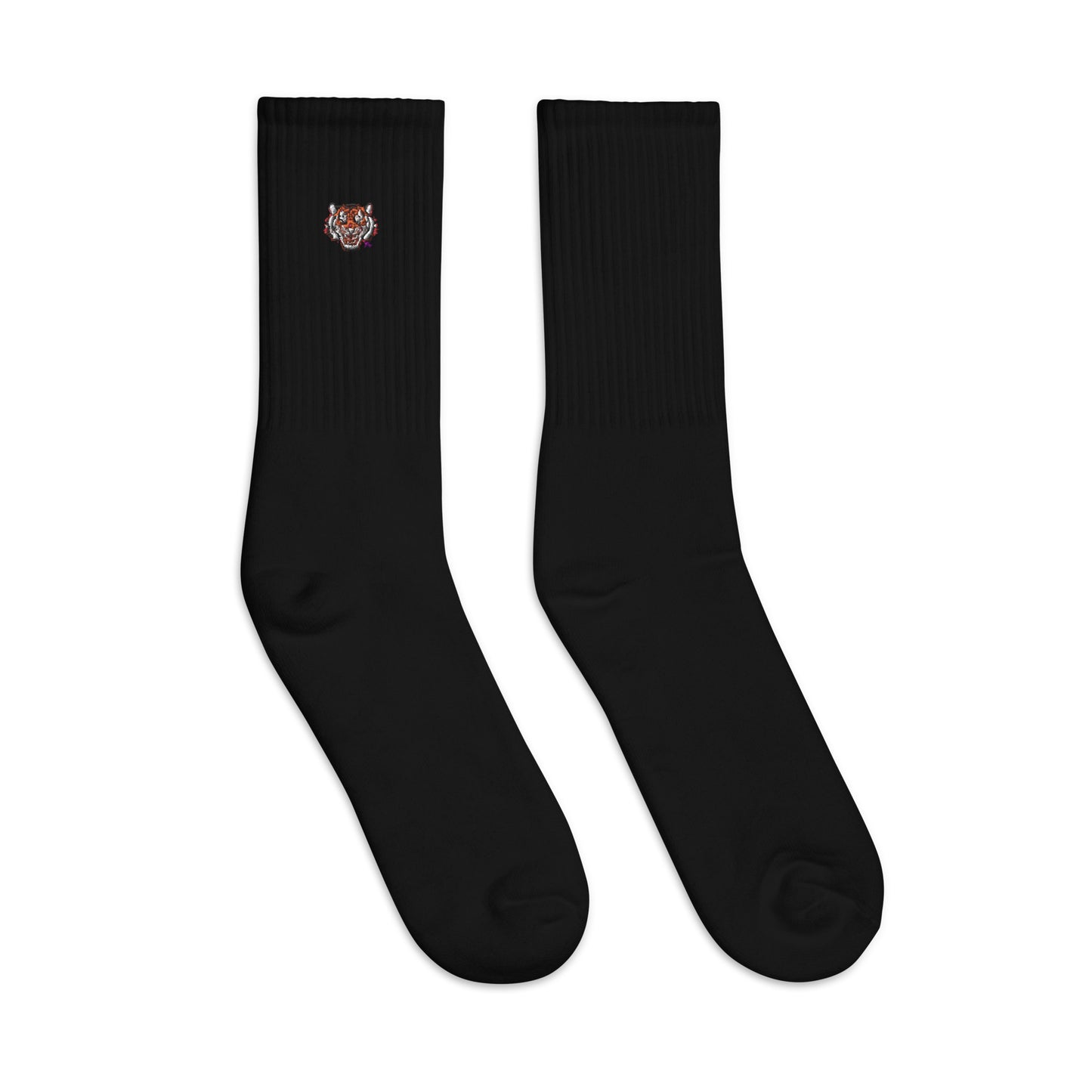 Embroidered socks tiger