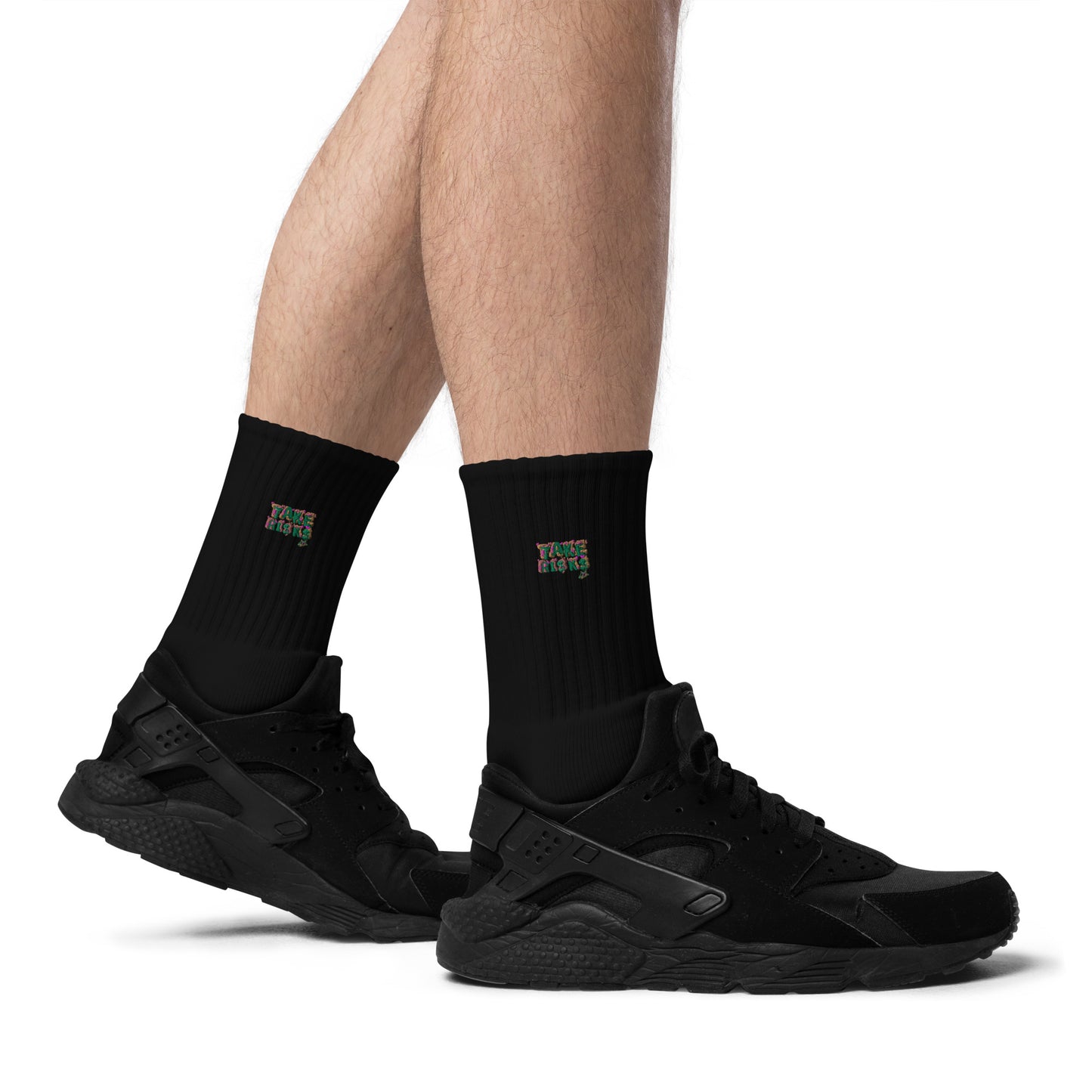 Embroidered socks take risks1