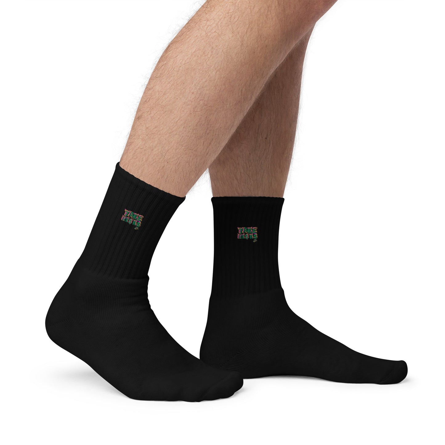 Embroidered socks take risks1