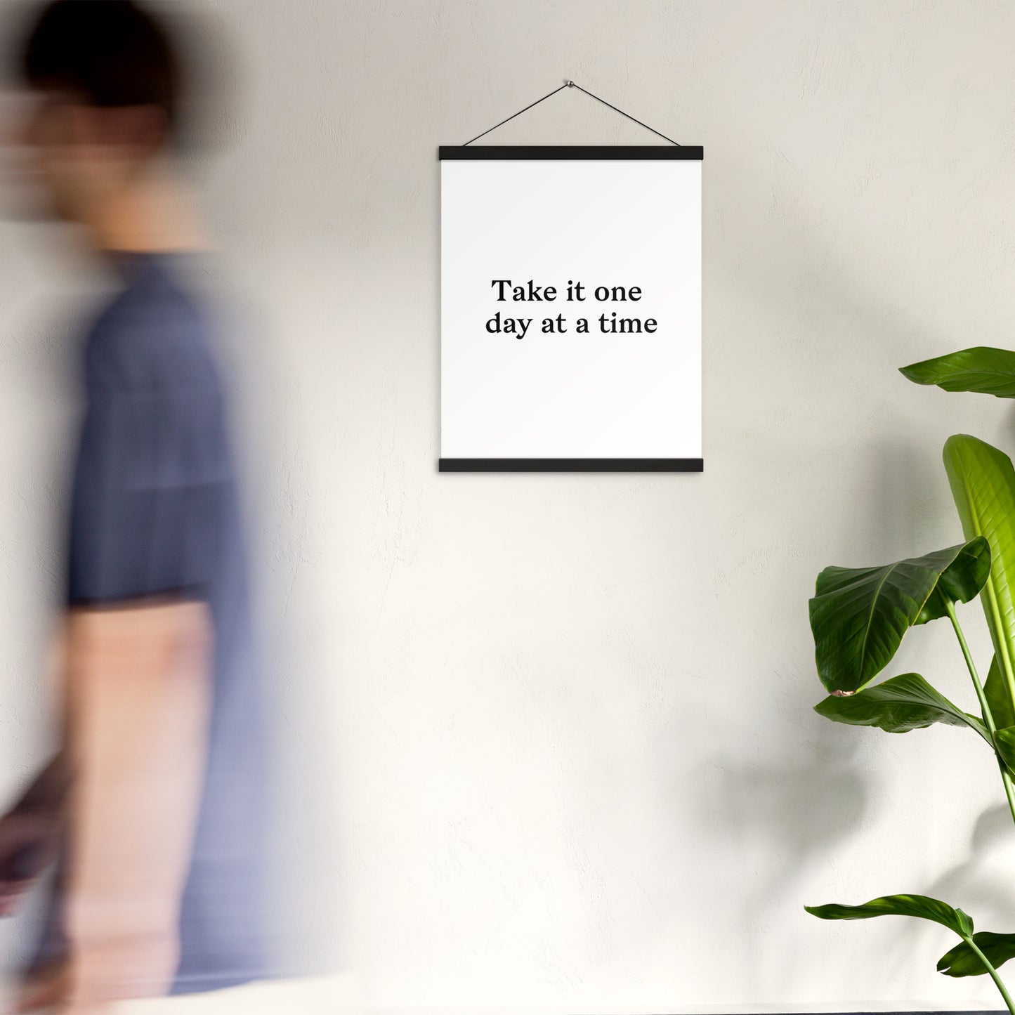 Poster with hangers take it