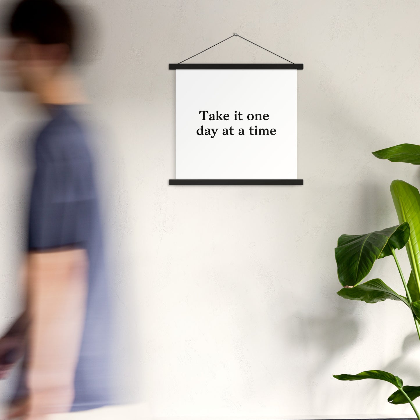 Poster with hangers take it