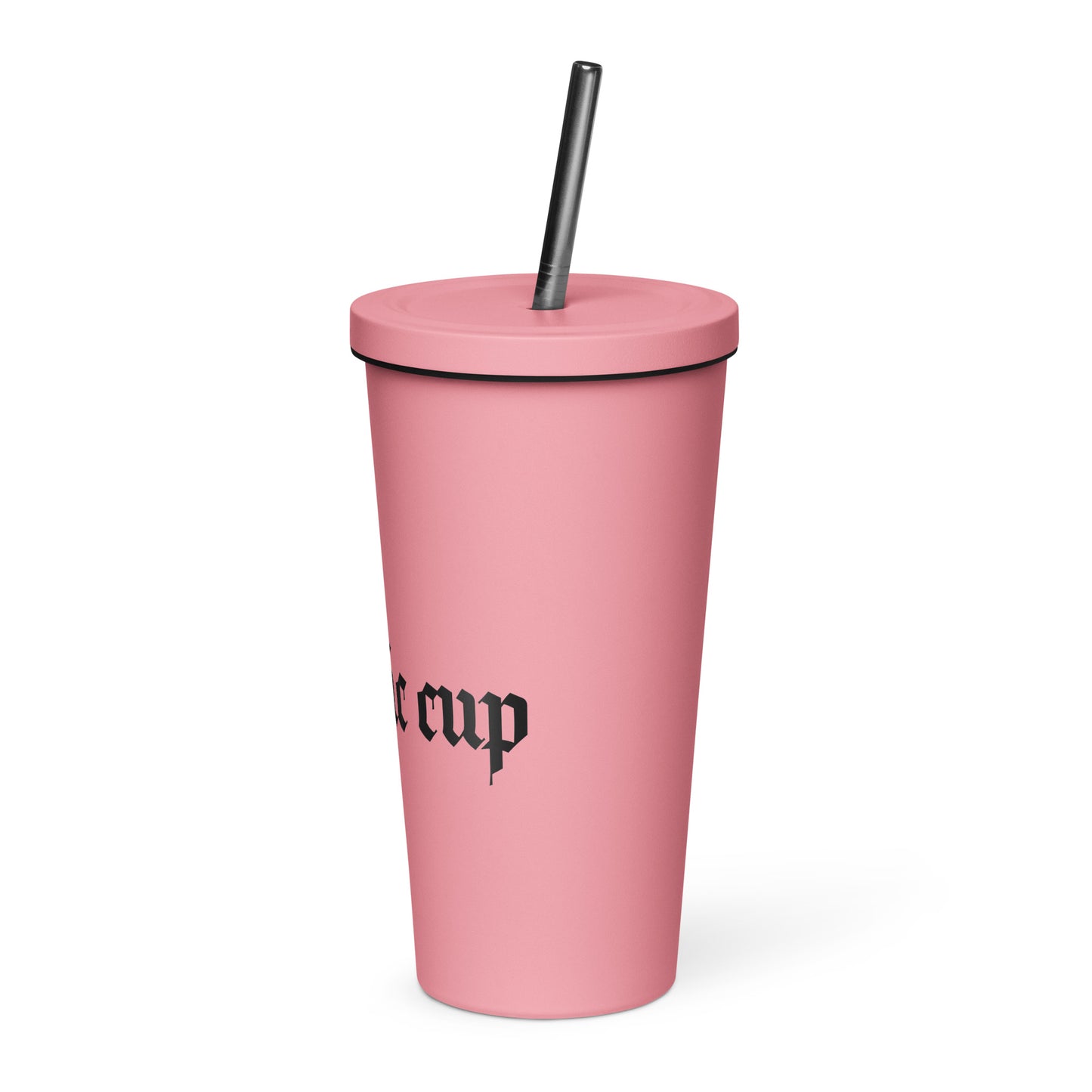 Insulated tumbler with a straw