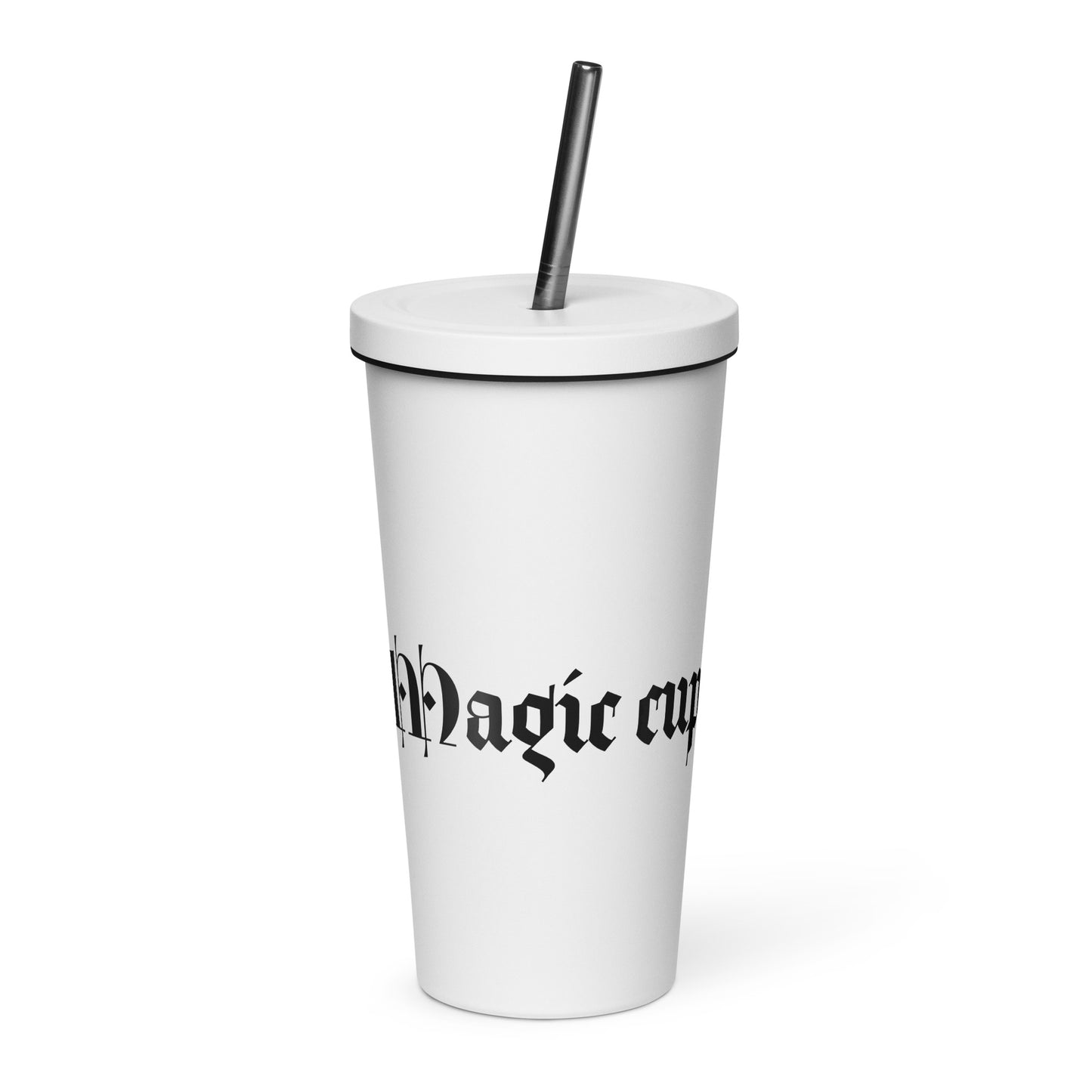 Insulated tumbler with a straw