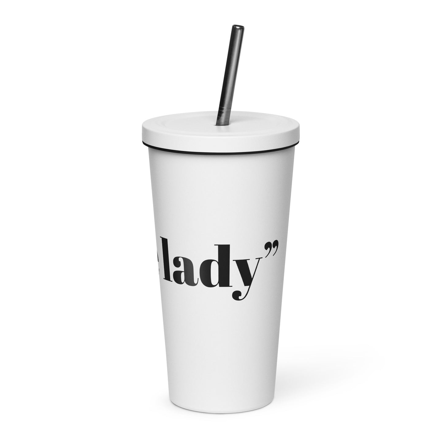 Insulated tumbler with a straw