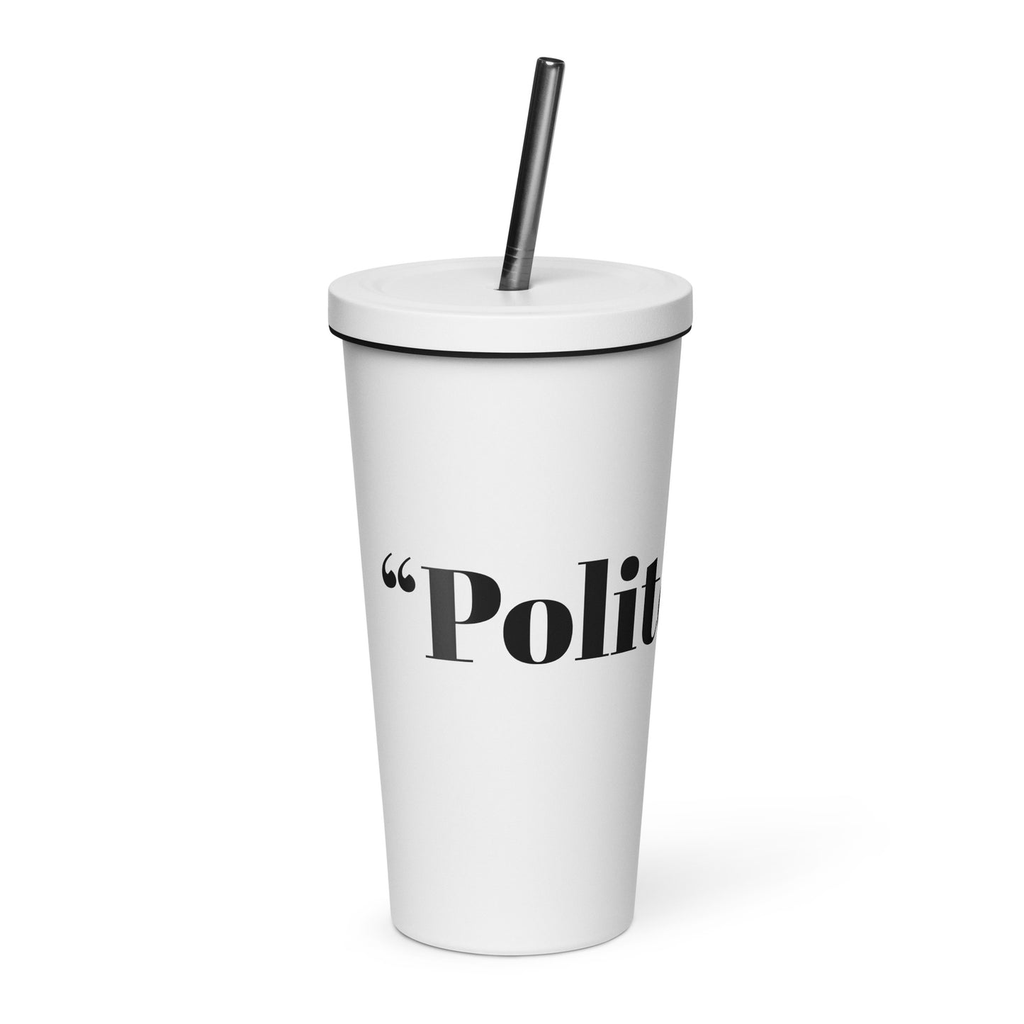 Insulated tumbler with a straw
