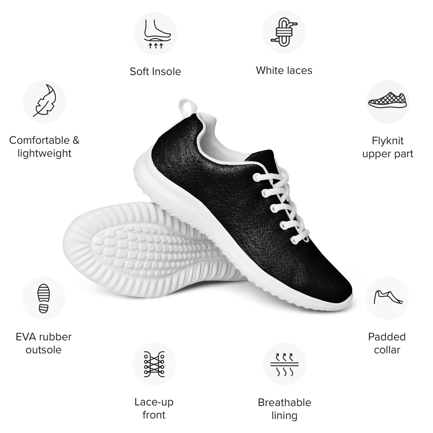 Men’s athletic shoes all black off limited time