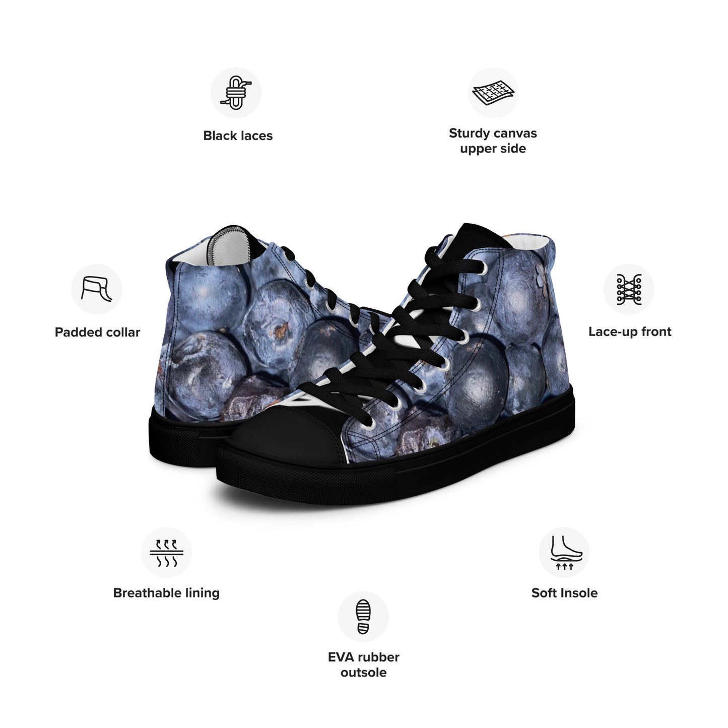 Men’s high top canvas shoes