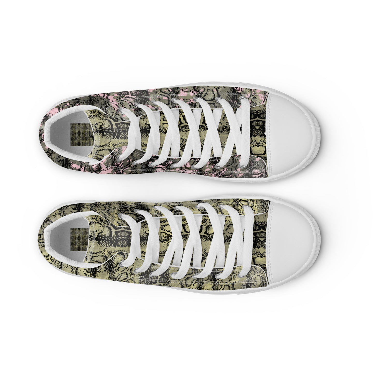 Men’s high top canvas shoes mix match snakey