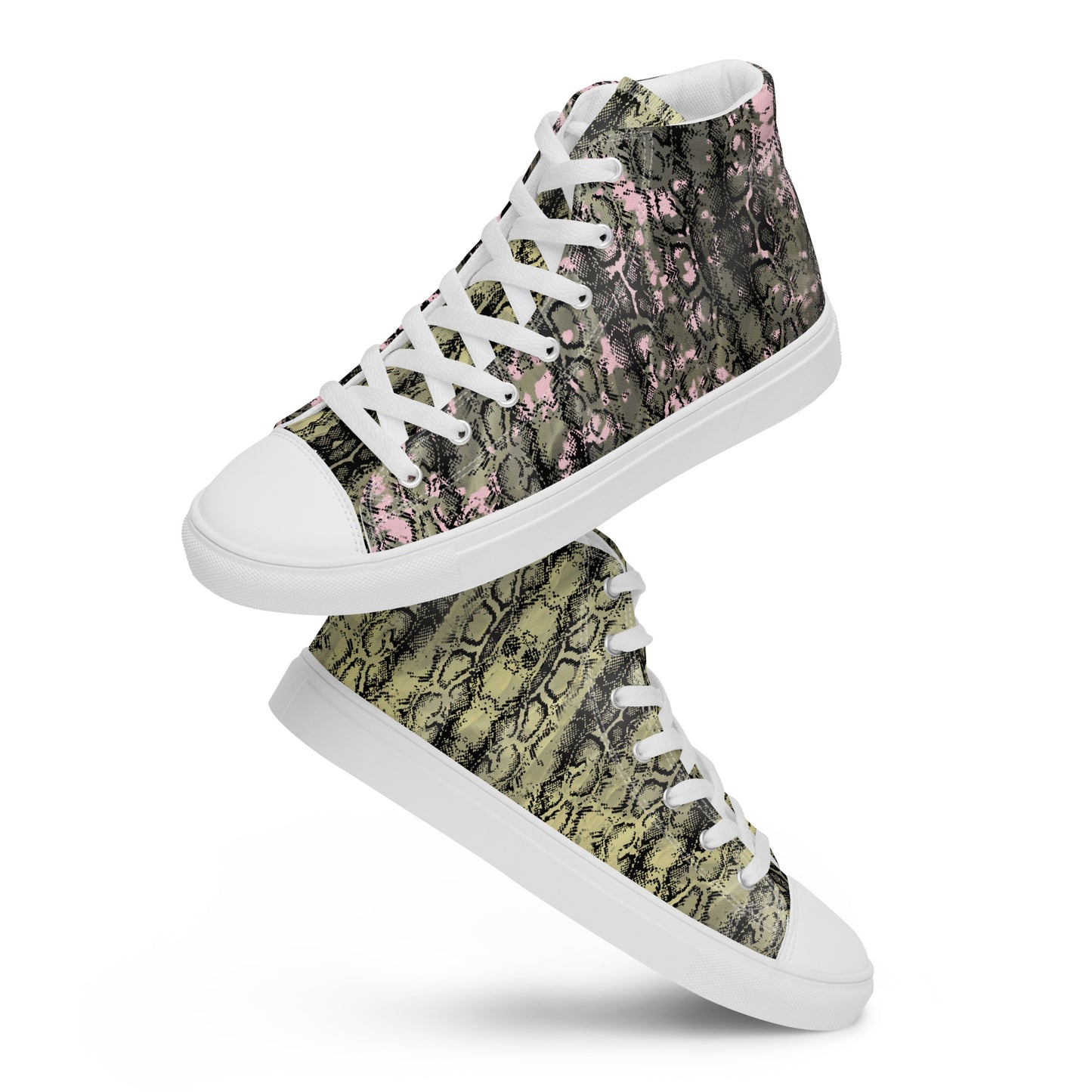 Men’s high top canvas shoes mix match snakey