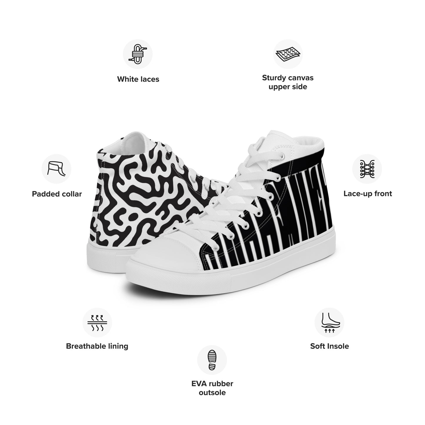 Men’s high top canvas shoes
