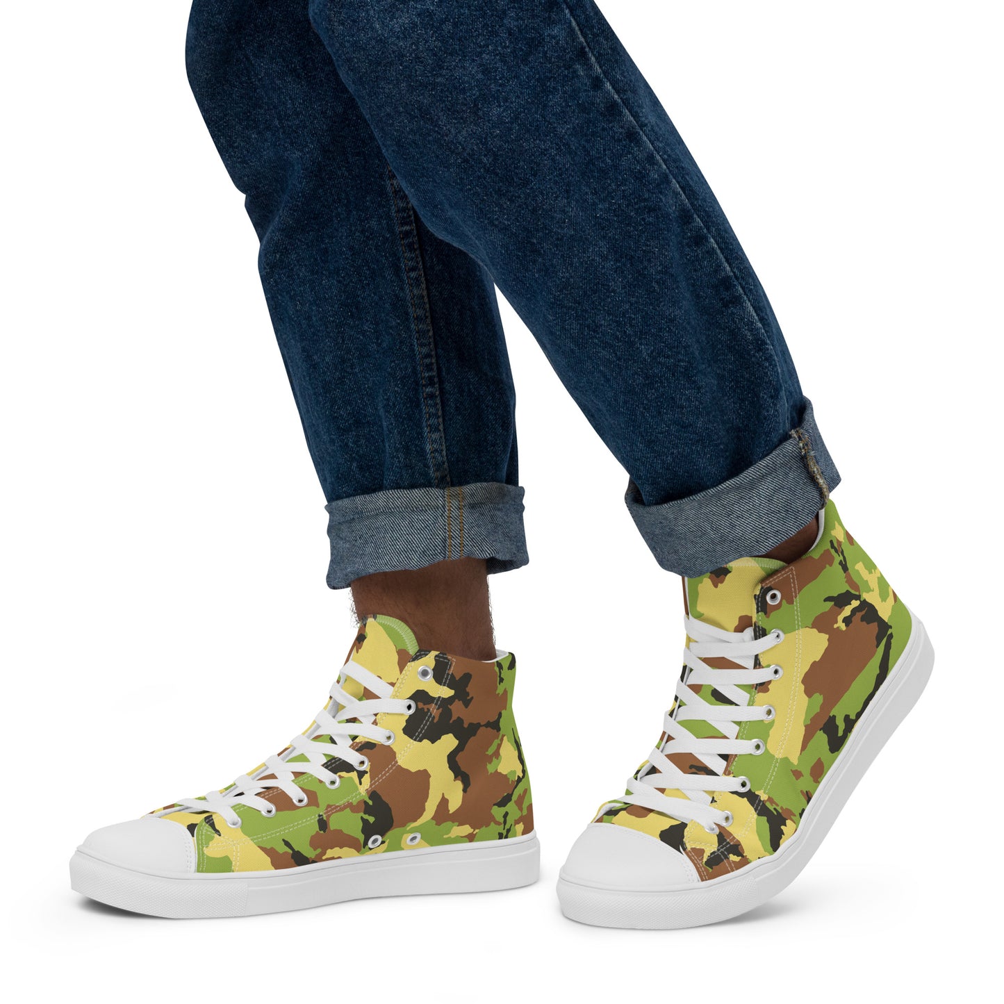 Men’s high top canvas shoesCAMOGREENPLAIN