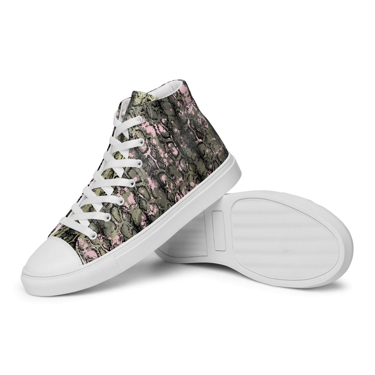 Men’s high top canvas shoes mix match snakey