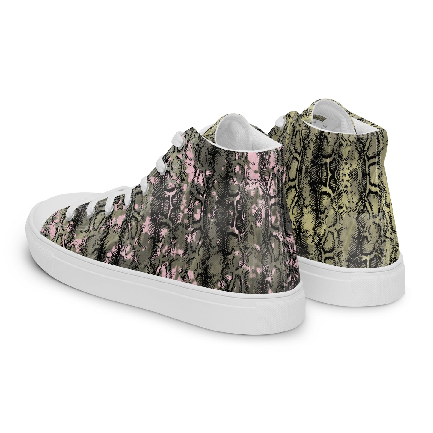 Men’s high top canvas shoes mix match snakey