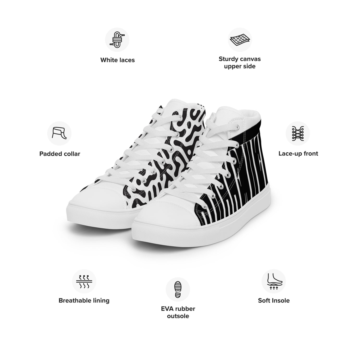 Men’s high top canvas shoes