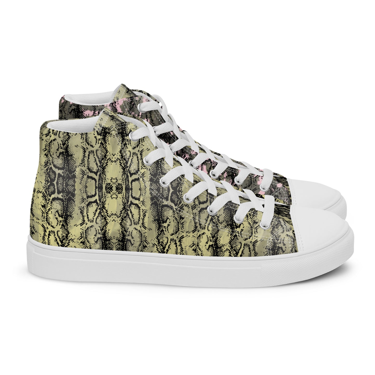 Men’s high top canvas shoes mix match snakey