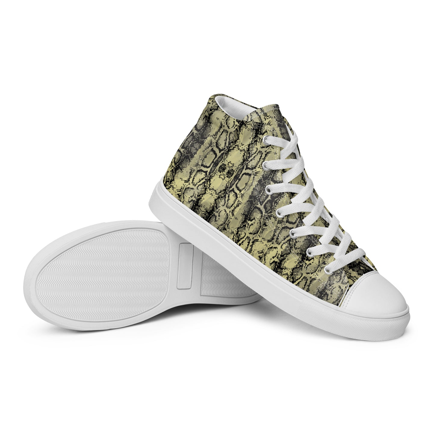 Men’s high top canvas shoes mix match snakey